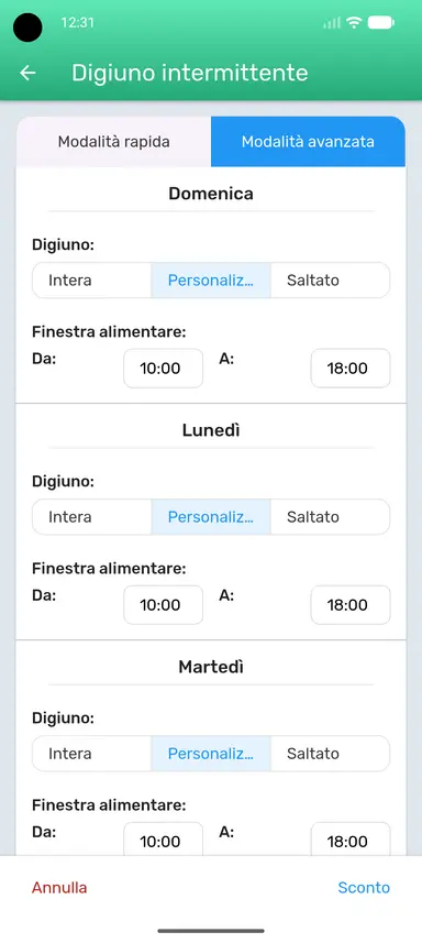 Modalità avanzata